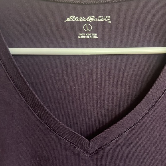 Eddie Bauer Long Sleeve Tee Womens Large purple cotton - Picture 2 of 3
